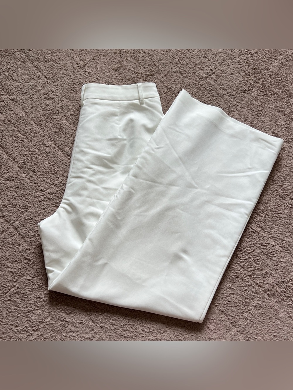 Commense High Rise Wide Leg Double Lined Pants Preppy Minimalist Old Money Sz L